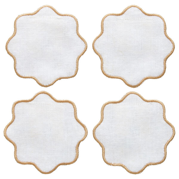 La Tavola Glasunderlägg 10x10 cm Vit / Beige