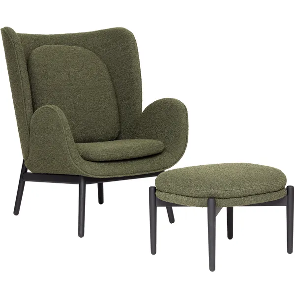 Embrace Fåtölj Med Fotpall L Elmosoft Black