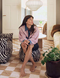 Le Petite Sittpuff Zebra Brun / Vit
