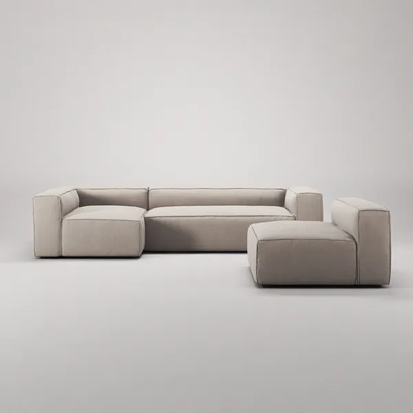 Grand Nelipaikkainen Sohva Divaani Vasen Nojatuolilla Sandshell Beige