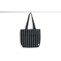Outdoor Market Tote Bag Medium Black With Beige Stripe