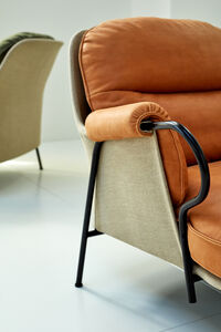 Lyra Armchair With Footstool Vintage Cognac
