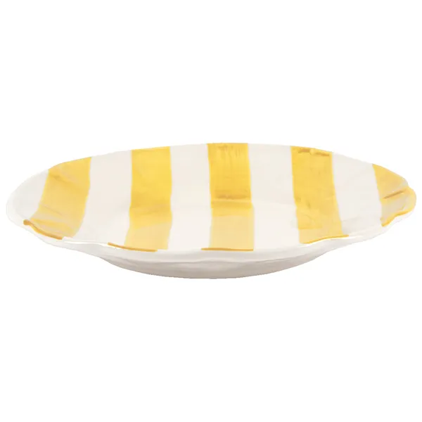 Stripe Sidetallerken 22 cm Gul