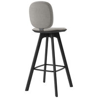 Pauline Comfort Barstol 75 cm Svartlackad Ek / Hallingdal Grå