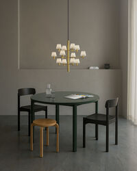 Gil 12 Chandelier Satin Brass / Opal Glass