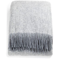 Mohair Pledd 130x170 cm Hvit / Skiffer Melange