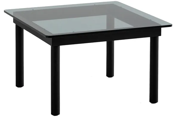 Kofi Sidebord 60x60 cm Sort Vandbaseret Lakeret Eg / Klart Glas