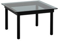 Kofi Sidebord 60x60 cm Sort Vandbaseret Lakeret Eg / Klart Glas