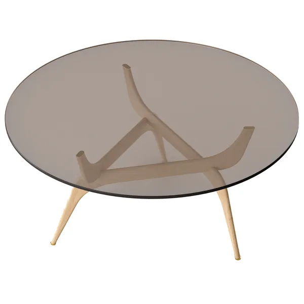 Triiio Sofabord Ø90 cm Ubehandlet Eg / Bronzeglas