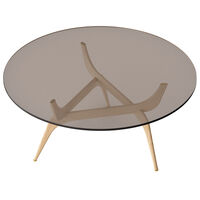 Triiio Sofabord Ø90 cm Ubehandlet Eg / Bronzeglas