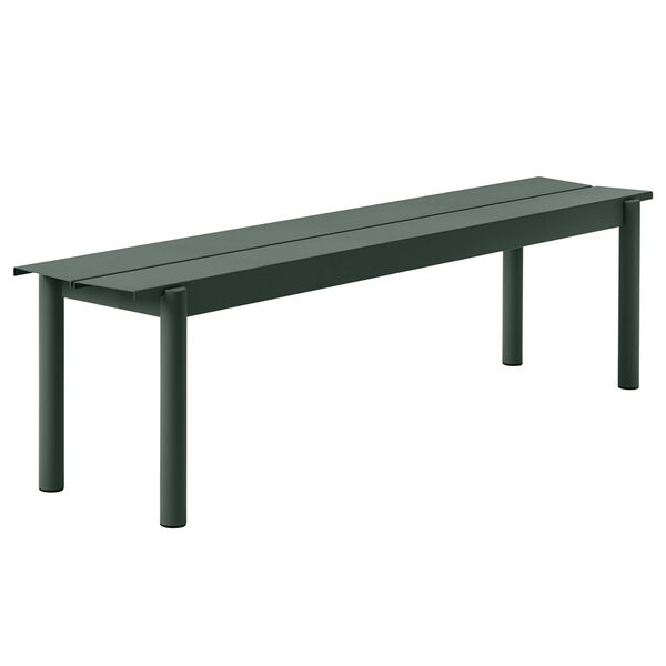 Linear Benk Stål 170 cm Mørkegrønn