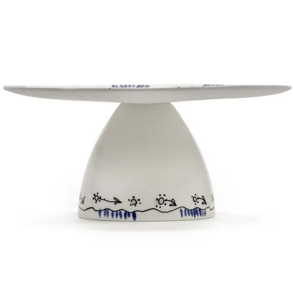 Midnight Flowers Cake Stand Small 20 cm Milk