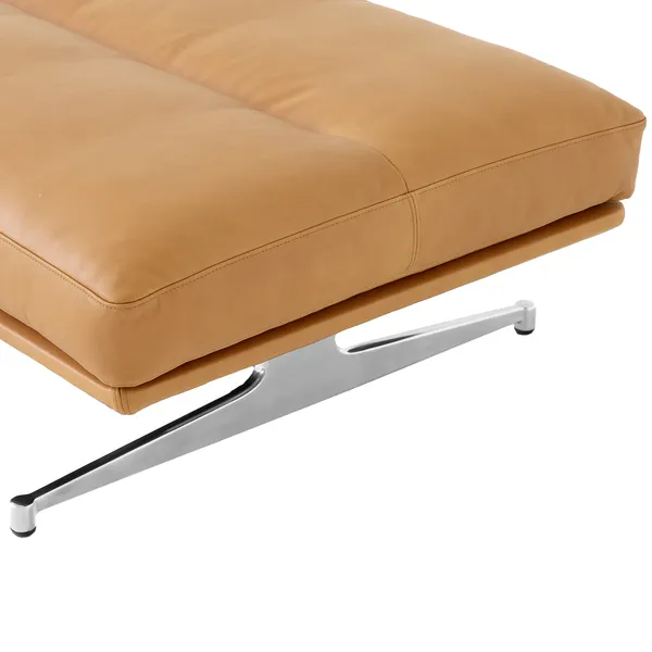Inland AV32 Fodskammel Noble Cognacfarvet Læder / Poleret Aluminium