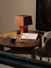 Burl Bordlampe Mørk Bejdset