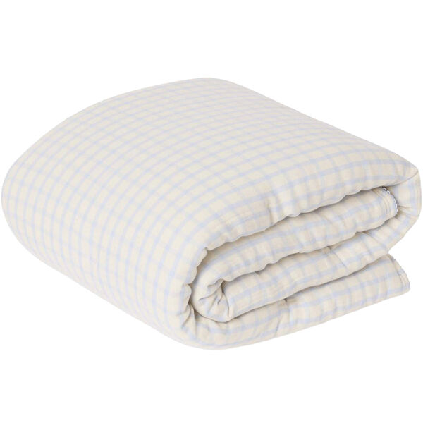 Gingham Sky Blue Muslin Täytepeitto 100x140 cm