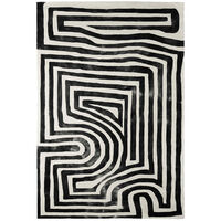Psychedelic Labyrinth Rug Charcoal