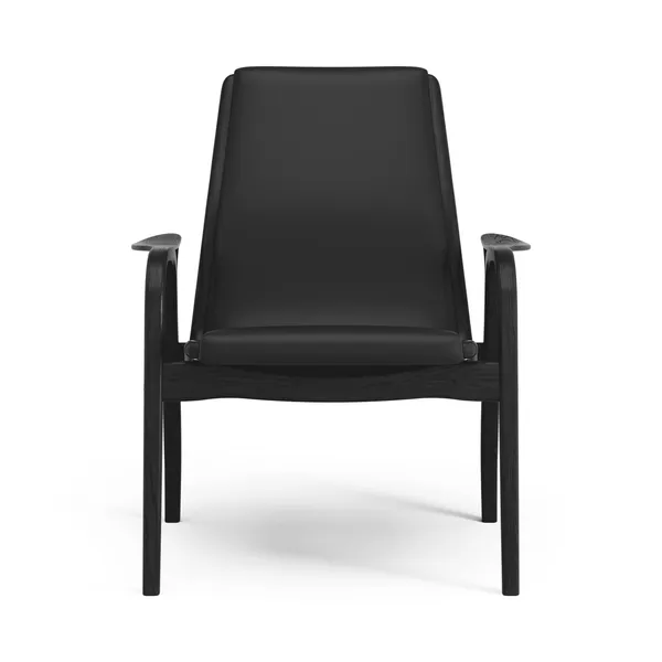 Laminett Lænestol Læder Sort glaseret Egetræ / Sort