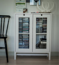 Falsterbo Cabinet Glass Doors 90 cm White Lacquer