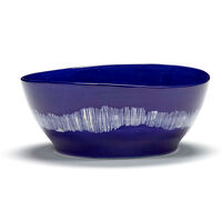 Feast Bowl 18 cm Dark Blue / White Striped