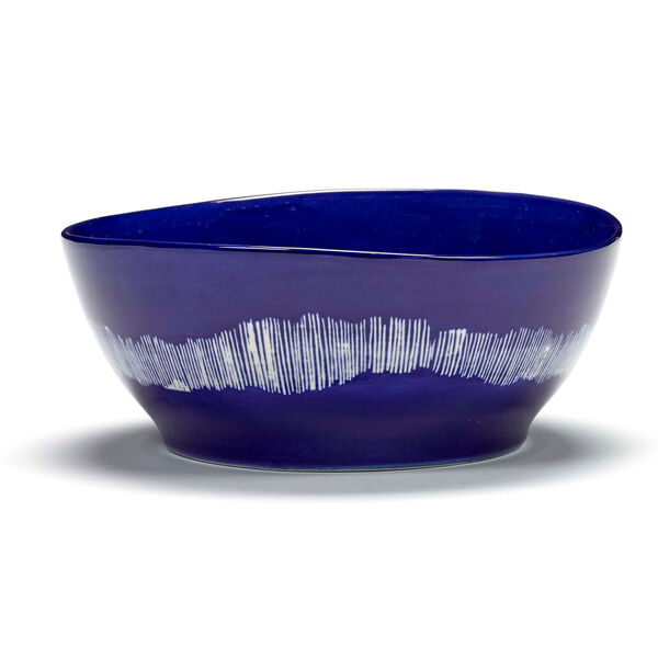 Feast Bowl 18 cm Dark Blue / White Striped