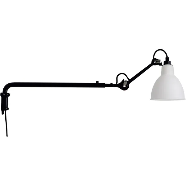 Lampe Gras N°203 Vägglampa Svart / Frostat Glas