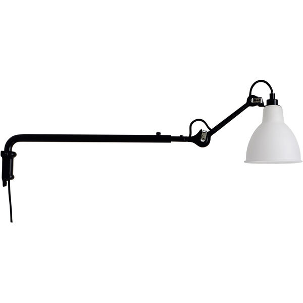 Lampe Gras N°203 Vägglampa Svart / Frostat Glas