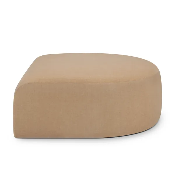 Bulky semi-circle footstool - Light Sepia fabric