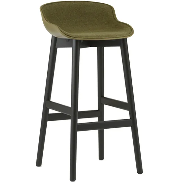Hyg Barstol 75 cm Klädd Framsida Oliv / Svart Ek