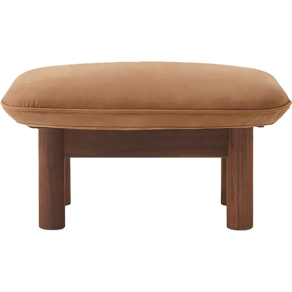 Brasilia Fåtölj Med Ottoman Walnut Camel