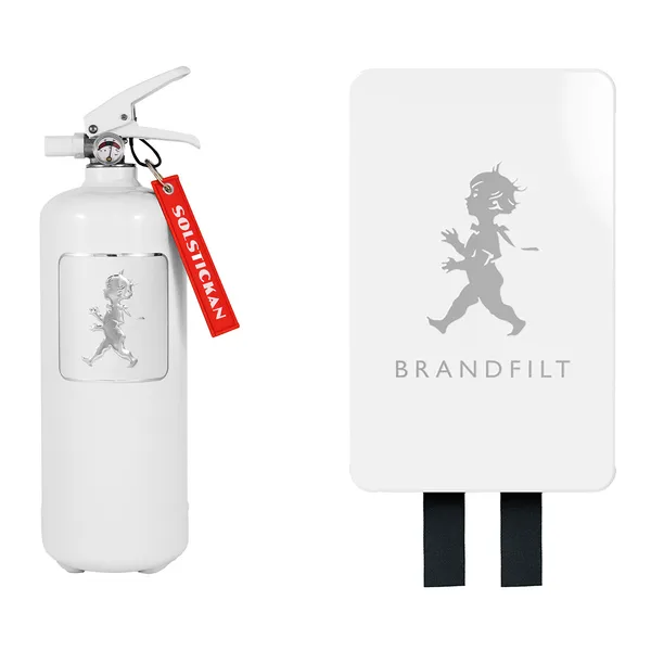 Safe and Stylish Brandsläckare 2 kg + Brandfilt Vit