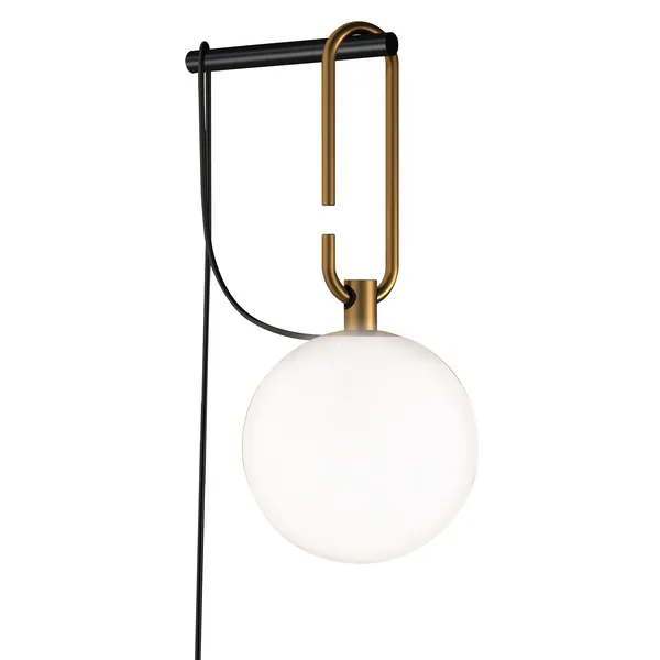 NH Vägglampa Svart / Mässing