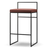 Barstol Med Ryggstöd 80 cm Svart / Brunt Läder