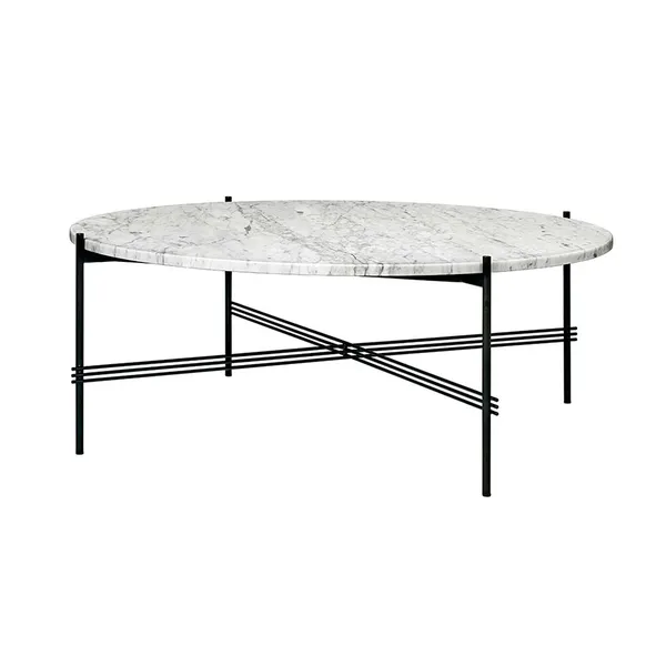 Ts Bord XL Ø105cm H40cm Sort/ Hvid Marmor