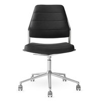 454+ Swivel Chair With wheels Black Leather