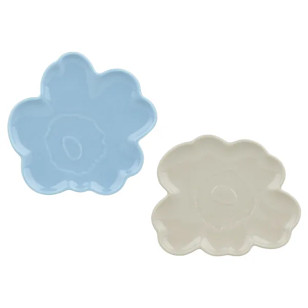 Unikko Shape Tallrik 13 cm 2-pack Ljusblå / Off-white