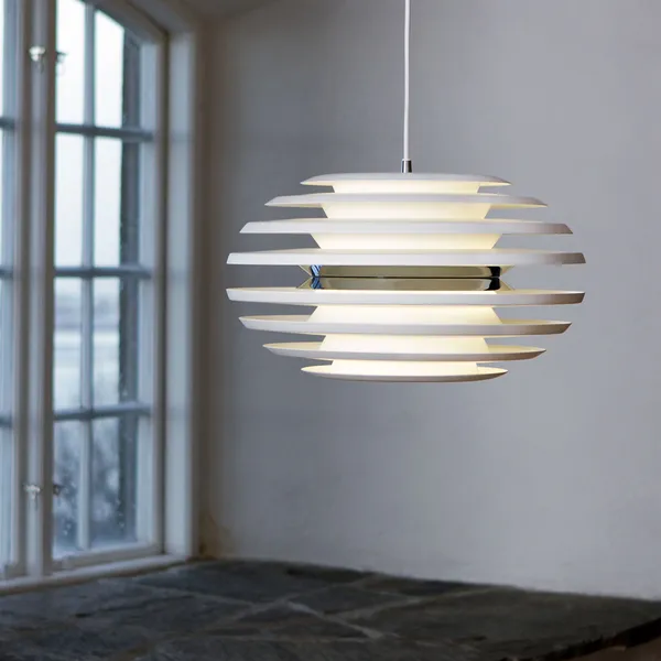 Ellipse Loftslampe Ø50cm Hvid/ Krom