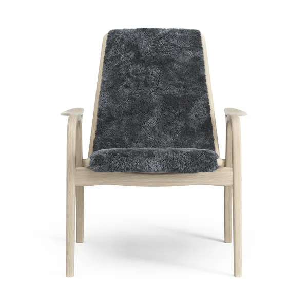 Laminett Fåtölj Fårskinn Vitpigmenterad Lackad ek / Charcoal