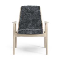 Laminett Fåtölj Fårskinn Vitpigmenterad Lackad ek / Charcoal