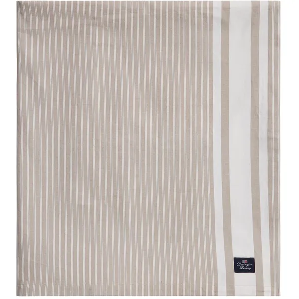 Icons Striped Organic Cotton Oxford Duk 180x180 cm Beige / Vit