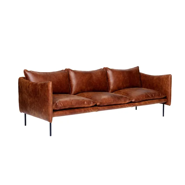 Tiki Soffa 3-Sits Svarta Ben / Skinn Vintage Rangers