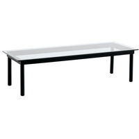 Kofi Sofabord 140x50 cm Sort Vandbaseret Lakeret Eg / Klart Glas
