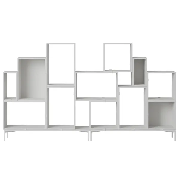 Stacked Configuration 3 Book Shelf Grey
