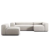 Grand 4-Seter Sofa Divan Høyre med Lenestol Moon White