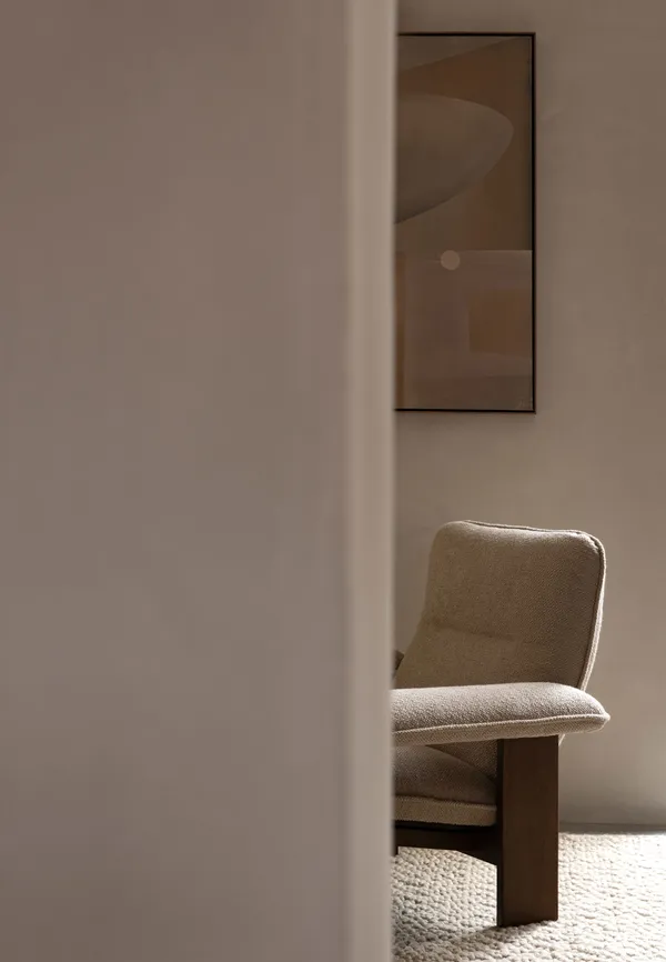 Brasilia Lenestol Mørkbeiset Eik / Bouclé 02 Beige