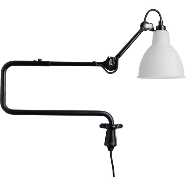 Lampe Gras N°303 Vegglampe Svart / Frostet Glass