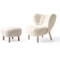 Little Petra VB1 Loungestol Set Fårskinn Moonlight / Oljad Ek