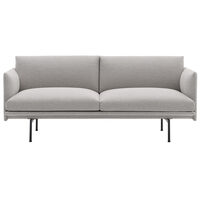 Outline Sofa 2-seters Clay 12 / Sort Aluminium