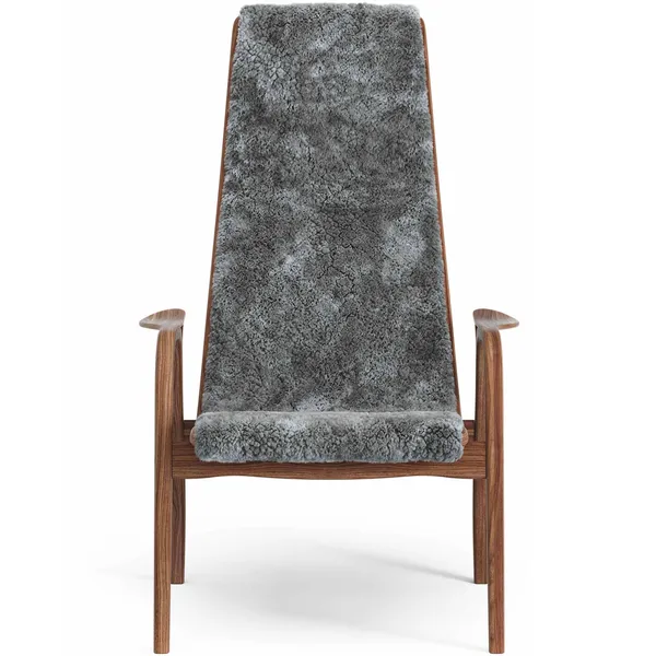 Lamino Nojatuoli Luonnonlakattu Pähkinäpuu / Lampaannahka Scandinavian Grey