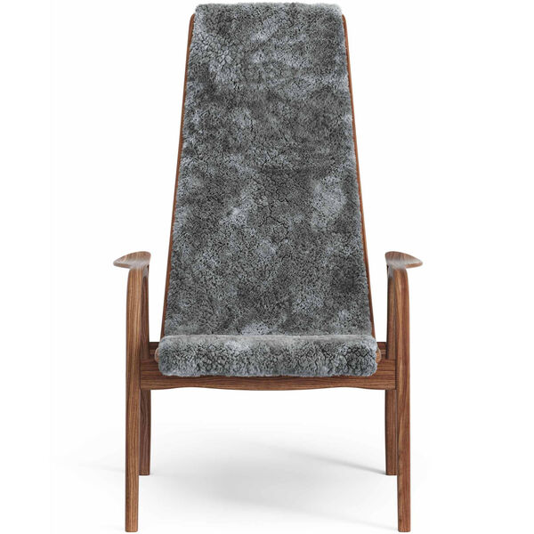 Lamino Lænestol Naturlakeret Valnød / Fåreskind Scandinavian Grey