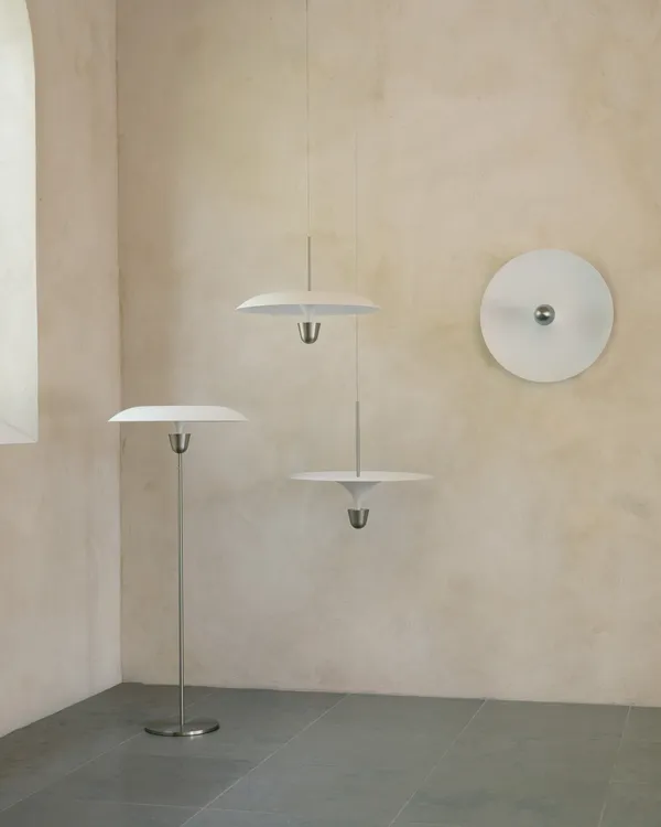 Kantarell Pendel 60 cm Aluminium / Hvit
